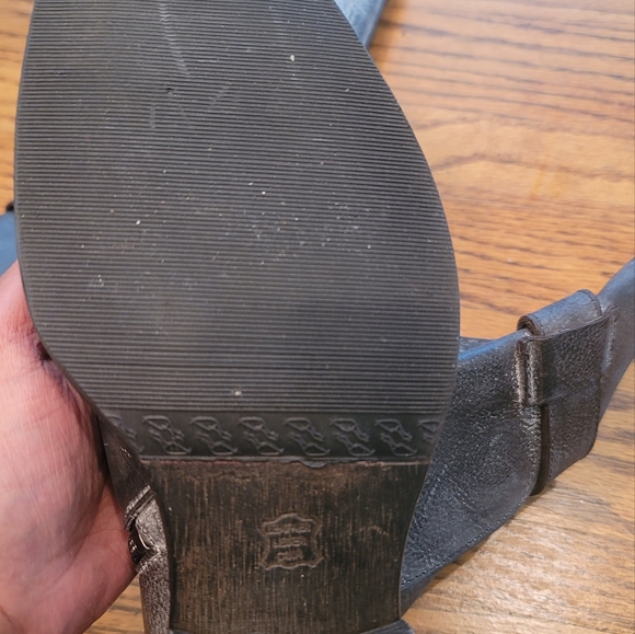 Rezzo Distressed Black White Genuine Leather Moto Combat Shoes Tall Boots - Picture 10 of 14